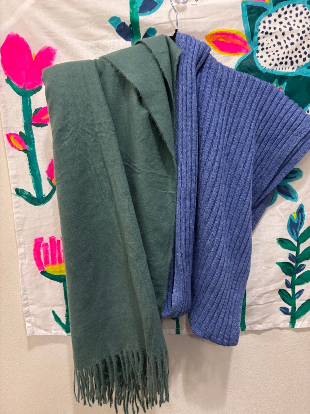 Teal and Periwinkle Blue Scarves